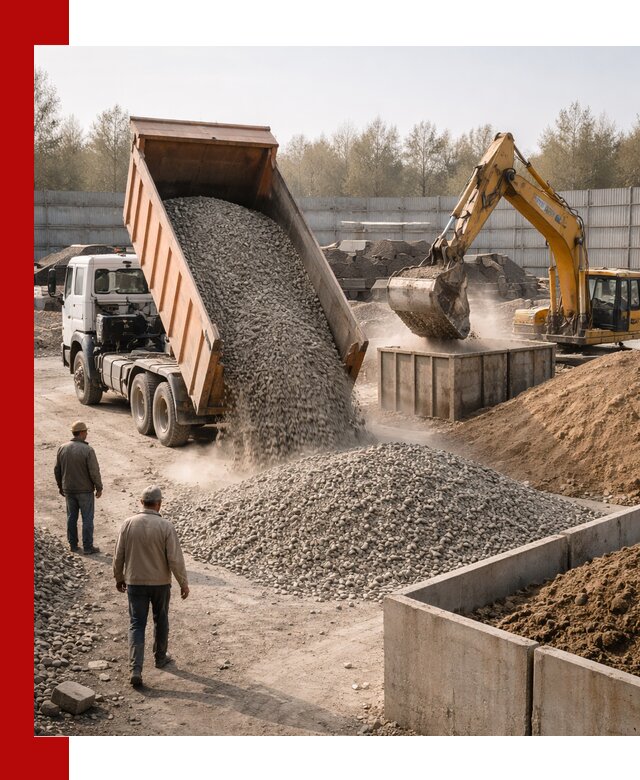 Доставка нерудных материалов с погрузкой и разгрузкой в Старой Руссе