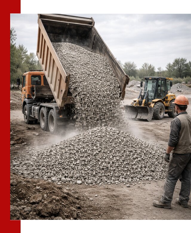 Доставка щебня в Старой Руссе крупными и мелкими фракциями