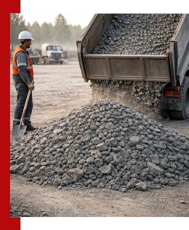 Гранитный щебень фракции 100–201 для строительства в Старой Руссе