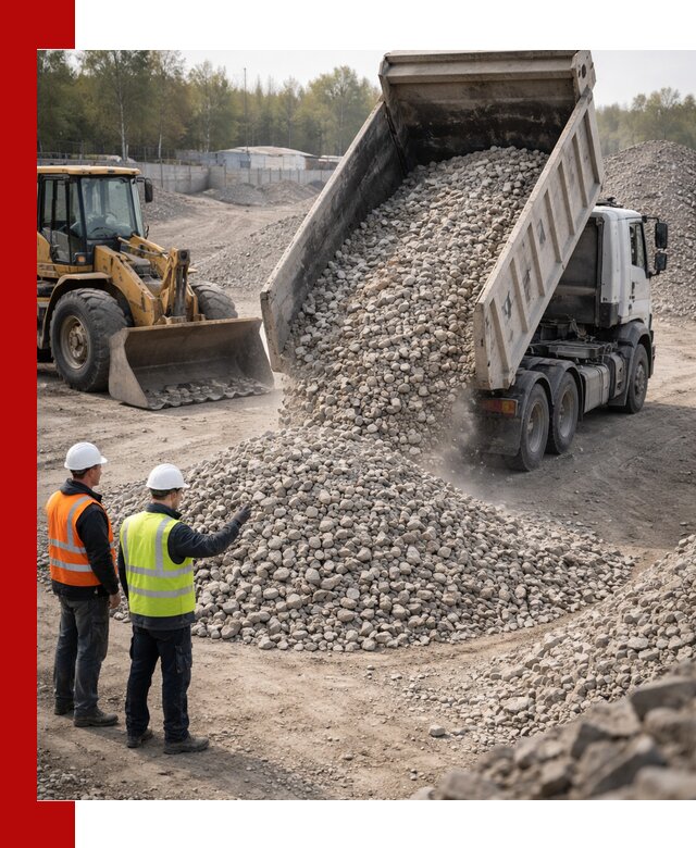 Вторичный щебень фракция 40–70 доставка в Старой Руссе