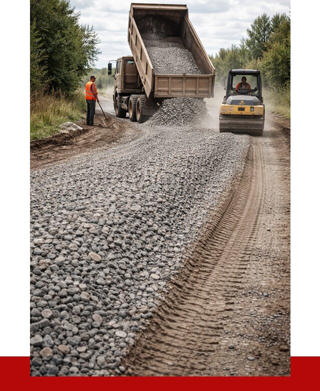 Щебень для отсыпки дороги в Старой Руссе от 2751 р. ПРОНЕРУДСрс