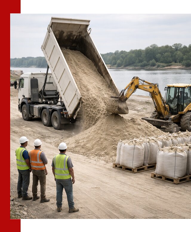 Доставка речного песка в Старой Руссе самосвалами и погрузкой