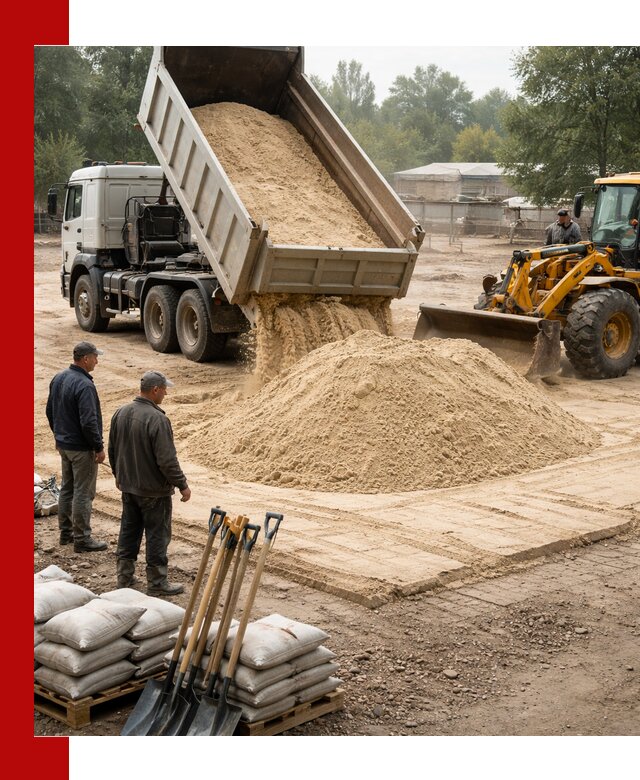 Доставка мытого песка в Старой Руссе с самосвалами по выгодной цене