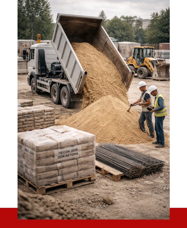 Песок для бетона в Старой Руссе от 2548 р. с доставкой, ПРОНЕРУДСрс