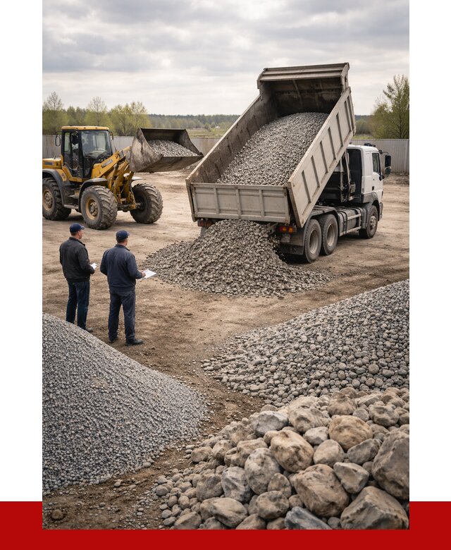 Гравий и камень с доставкой в Старой Руссе от 4280 р. - ПРОНЕРУДСрс