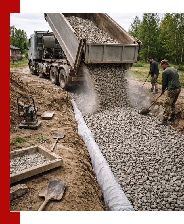 Гравий для дренажа с доставкой в Старой Руссе качественный и недорогой