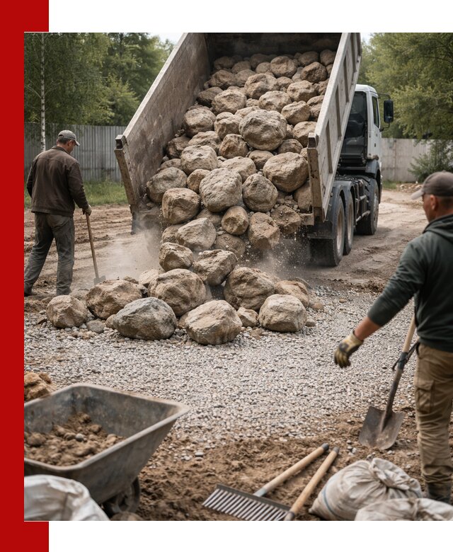 Доставка и укладка булыжника в Старой Руссе