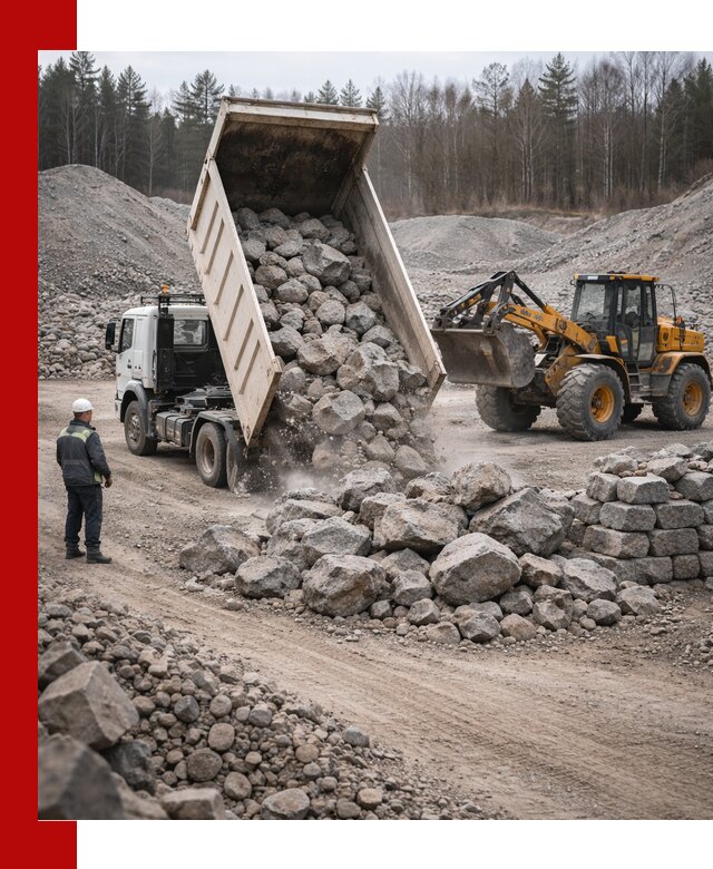 Доставка и продажа бутового гранитного камня в Старой Руссе