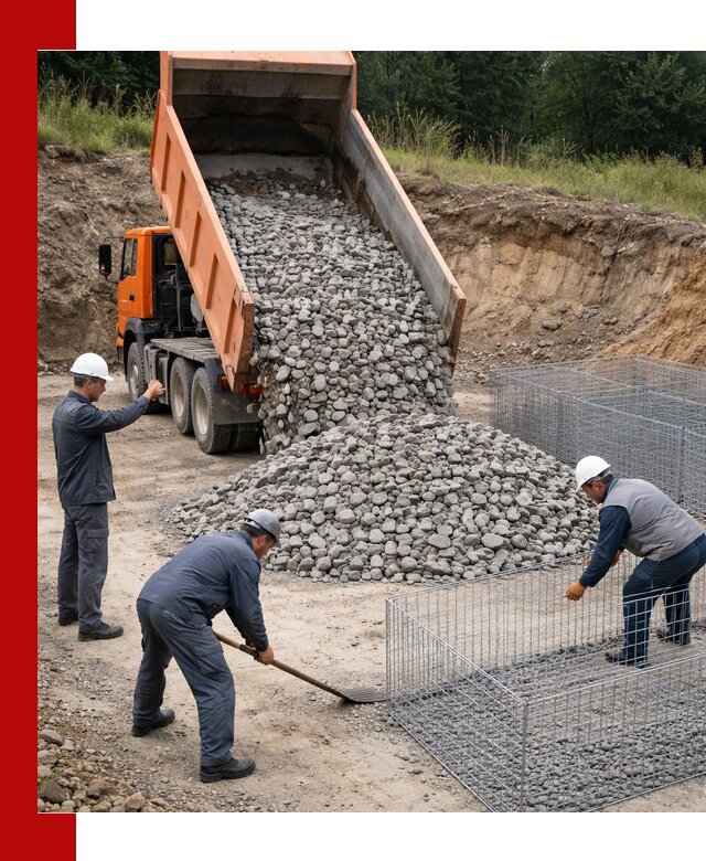 Камень для габионов с доставкой в Старой Руссе быстро и надёжно