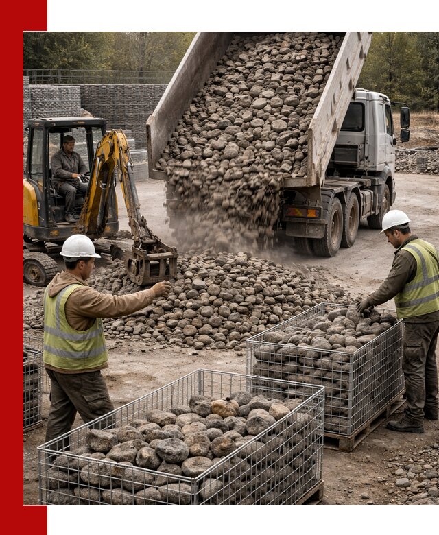 Камень для габионов фракция 100–201 в Старой Руссе