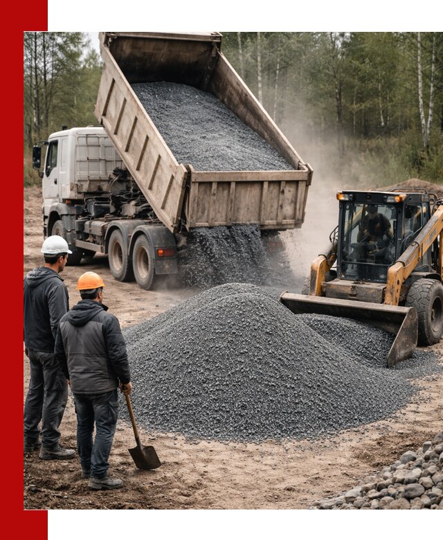 Гранитный отсев 0-5 с доставкой и разгрузкой в Старой Руссе