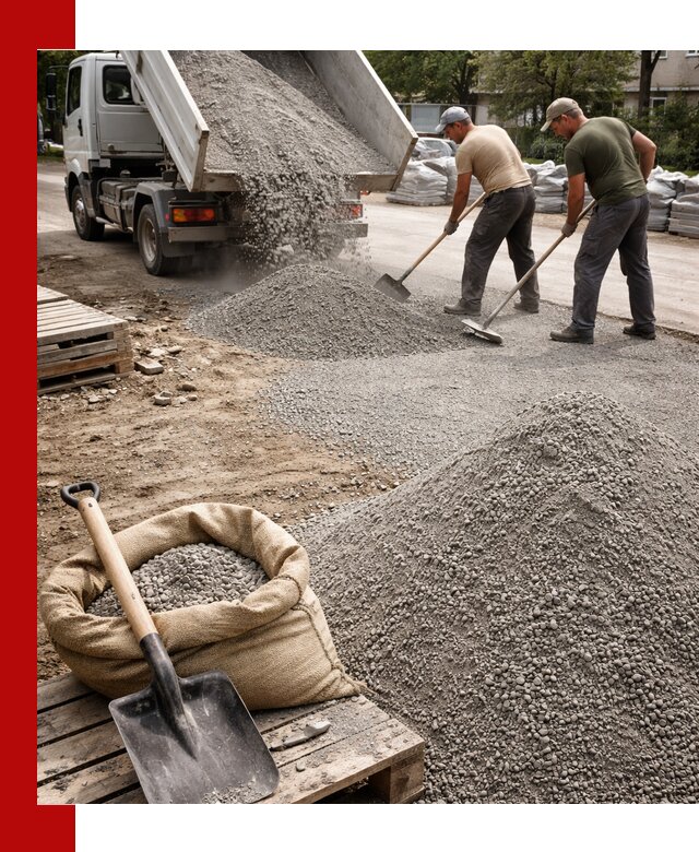 Отсев для тротуарной плитки в Старой Руссе — доставка и укладка