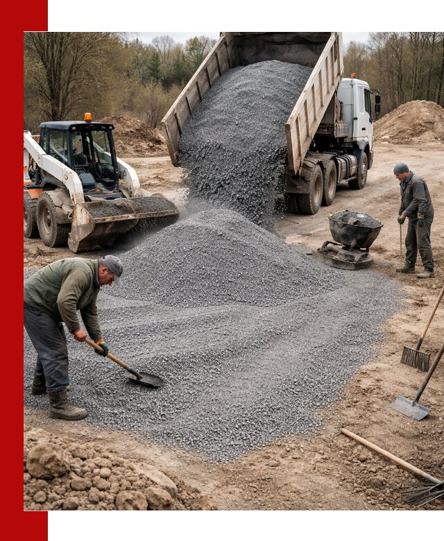 Отсев для подсыпки в Старой Руссе — доставка и подсыпка на участок