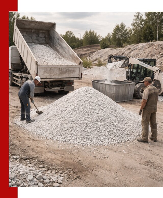 Доставка и продажа белой мраморной крошки в Старой Руссе