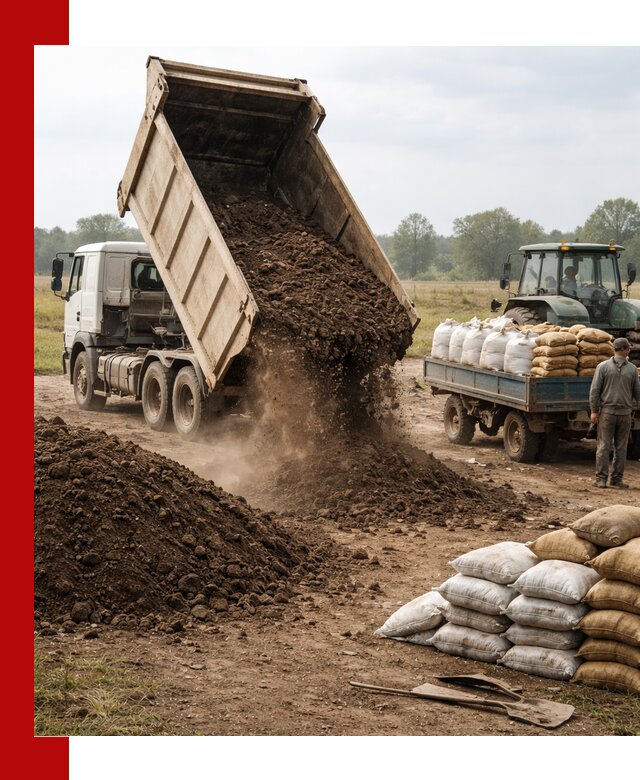 Доставка грунта и удобрений оптом в Старой Руссе для сельхоз и строительства