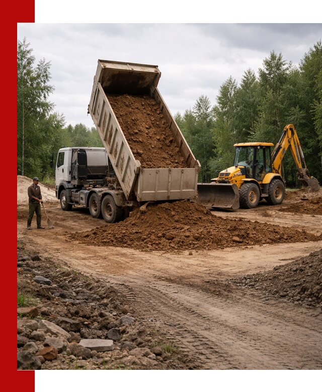 Доставка суглинка самосвалами в Старой Руссе подсыпка и планировка