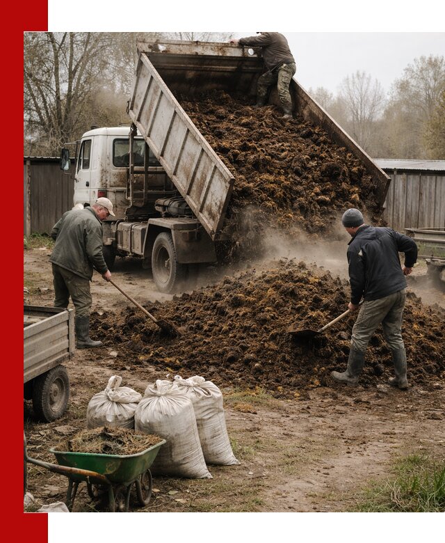 Доставка коровьего навоза самосвалом в Старой Руссе