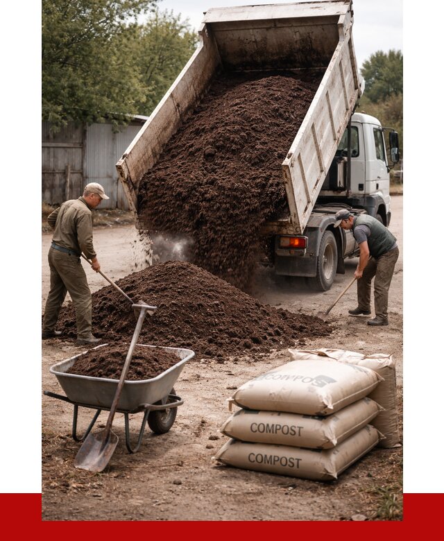 Купить компост в Старой Руссе от 4280 р. за куб с доставкой | ПРОНЕРУДСрс