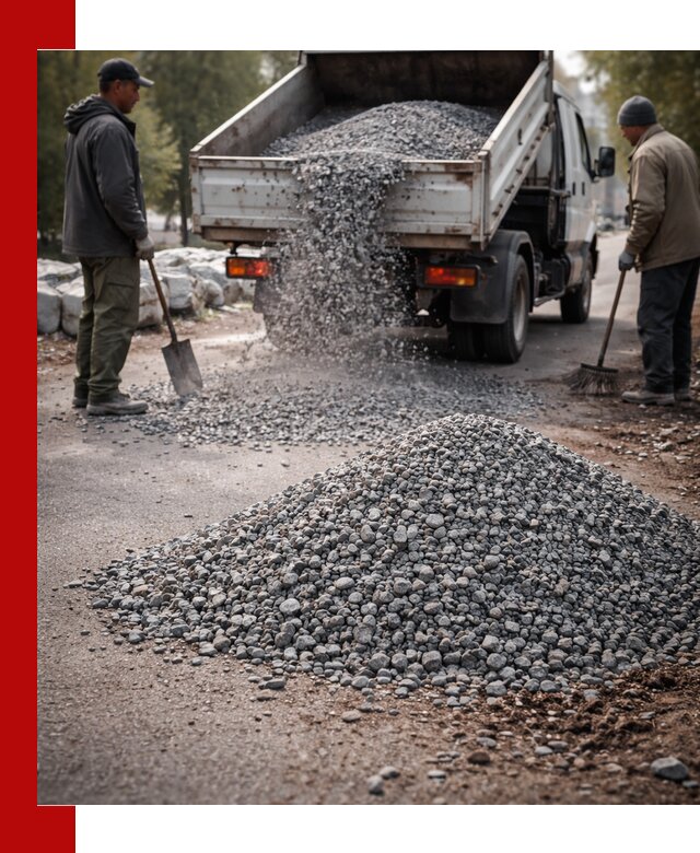 Гранитная крошка для посыпки дорог и тротуаров в Старой Руссе