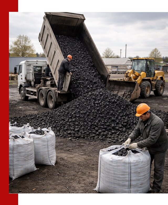 Доставка каменного угля в Старой Руссе оптом и в розницу