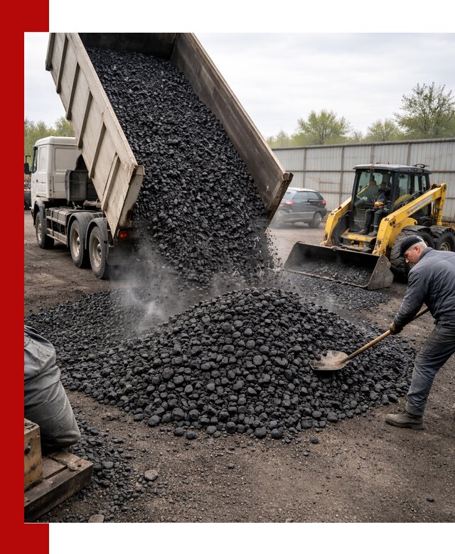 Доставка угля орех в Старой Руссе оптом и в розницу
