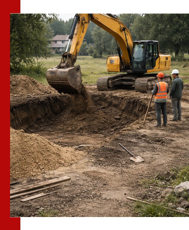 Рытье котлована под фундамент в Старой Руссе (быстро и недорого)
