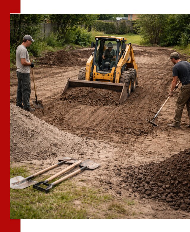 Планировка участка грунтом с вывозом и доставкой в Старой Руссе